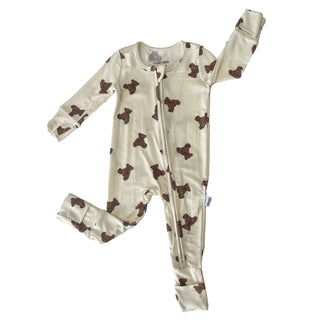 Boys' Organic Bamboo Viscose Convertible Pyjama With Bears For Babies - SofiaMila