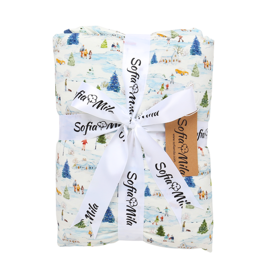 Bamboo Large Blanket Winter Village