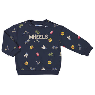 Boys Wheels Printed Pullover For Kids - SofiaMila