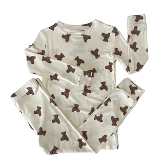 Organic Bamboo Viscese Two Piece Pyjama Set with Teddy Bear Print For Kids - SofiaMila