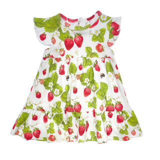 Girls' Strawberry Cotton Dress For Babies and Kids - SofiaMila