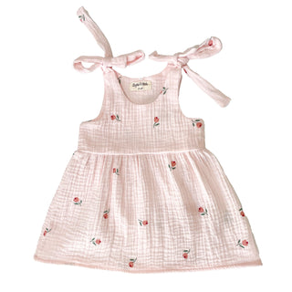 Girls Muslin Rose Summer Dress For Babies and Kids - SofiaMila