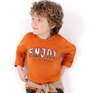 Boys Long Sleeve T-Shirt-Orange for Kids - SofiaMila