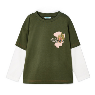 Boys Long Sleeve T-Shirt- Forest Green for Kids - SofiaMila