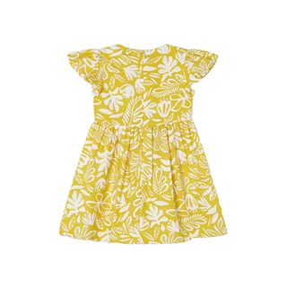 Yellow Printed Dress With White Flowers - SofiaMila