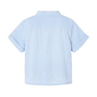 Blue Button Down Striped Shirt - SofiaMila