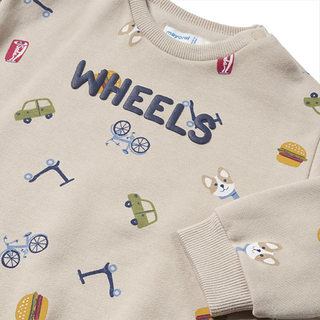 Boys Wheels Printed Pullover For Kids - SofiaMila