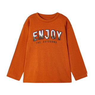Boys Long Sleeve T-Shirt-Orange for Kids - SofiaMila