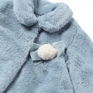 Blue Faux Fur Coat For Baby Girls - SofiaMila