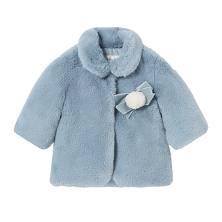 Blue Faux Fur Coat For Baby Girls - SofiaMila