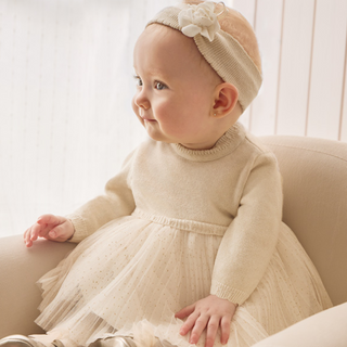 Baby Knit Beige Dress - SofiaMila