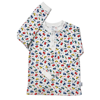 Boys 100% Organic Cotton Two Piece Pyjama Set with Cars For Kids - SofiaMila