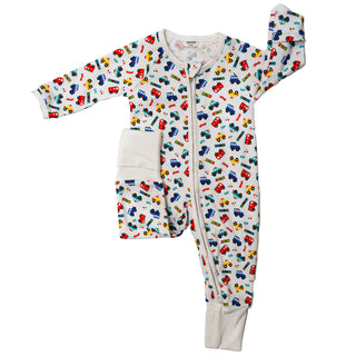 Boys 100% Organic Cotton Convertible Pyjama With Cars For Babies - SofiaMila