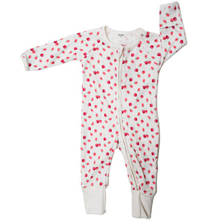 Girls' Organic Cotton Convertible Pyjama Cherry with Raspberries For Babies - SofiaMila