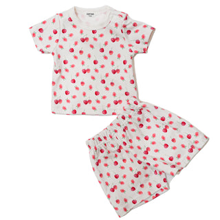 Girls' Short Sleeve T-Shirt & Shorts Set Cherry and Raspberries For Babies and Kids - SofiaMila
