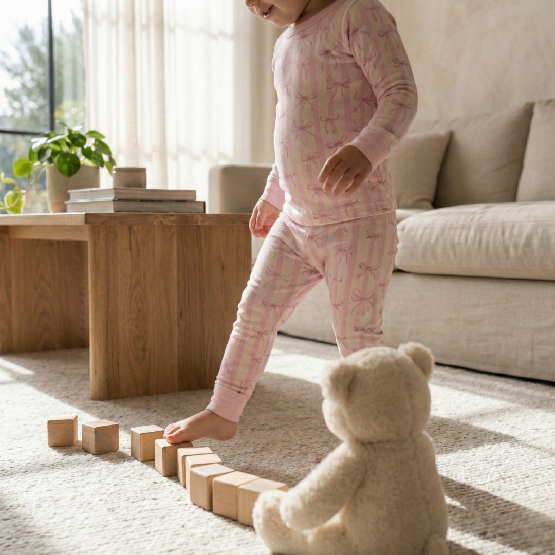 Bamboo Two Piece Pajama Rosy Ribbon