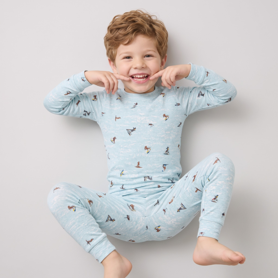 Bamboo Two-Piece Pajama Wave Riders