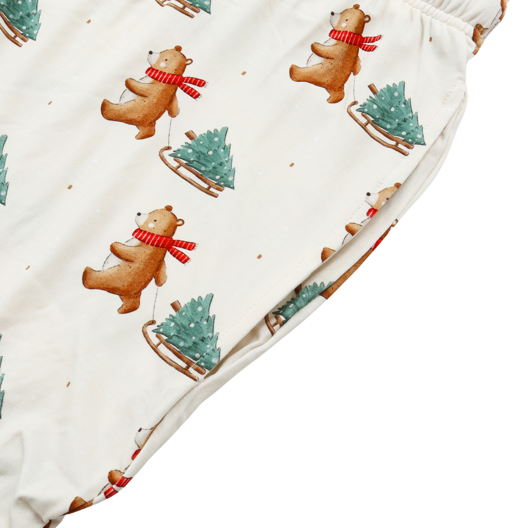 Unisex Adult Bamboo Pajama Set Winter Bear