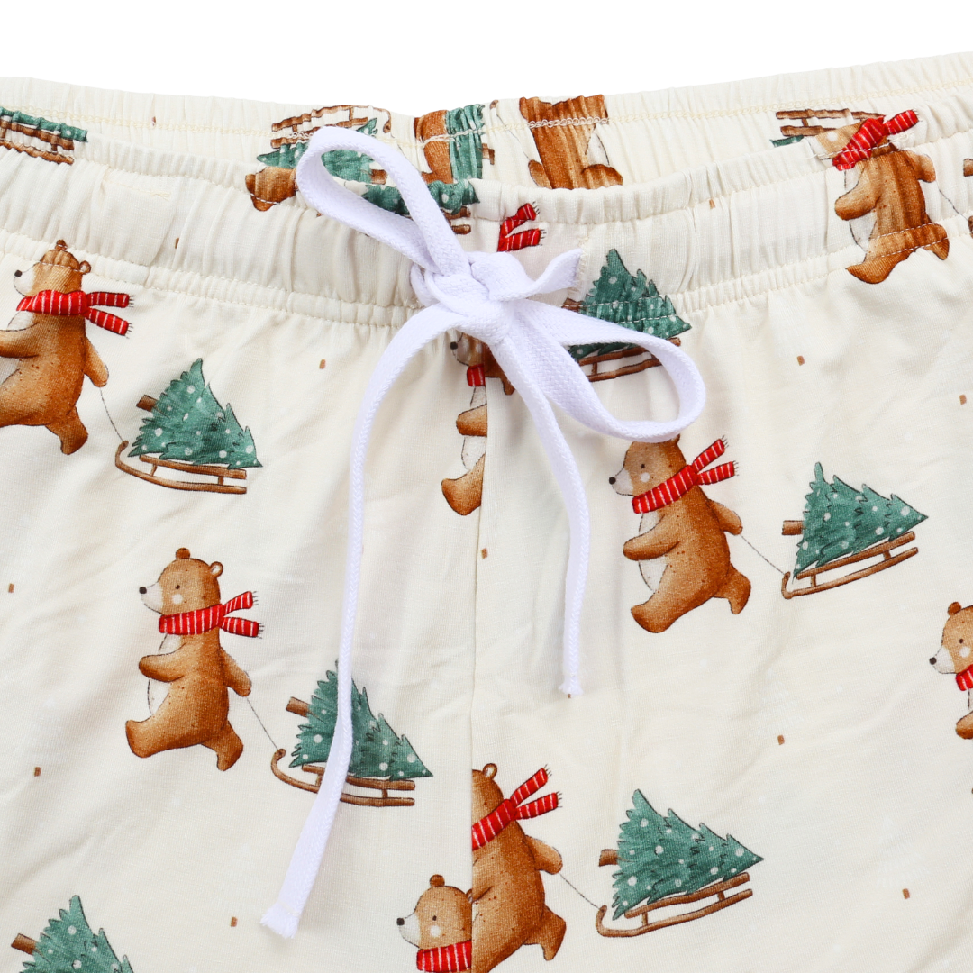 Unisex Adult Bamboo Pajama Set Winter Bear