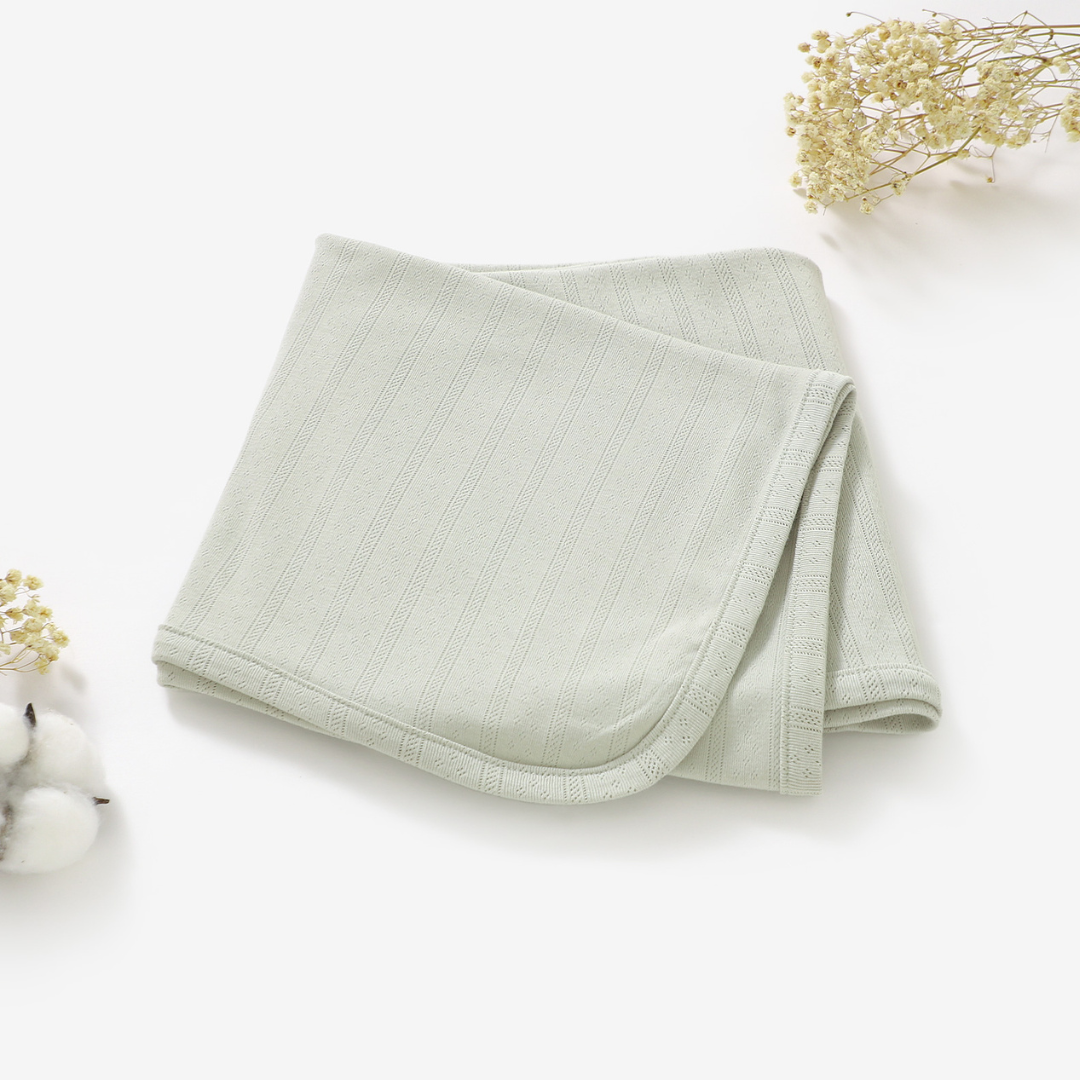 Organic Cotton Pointelle Swaddle Blanket