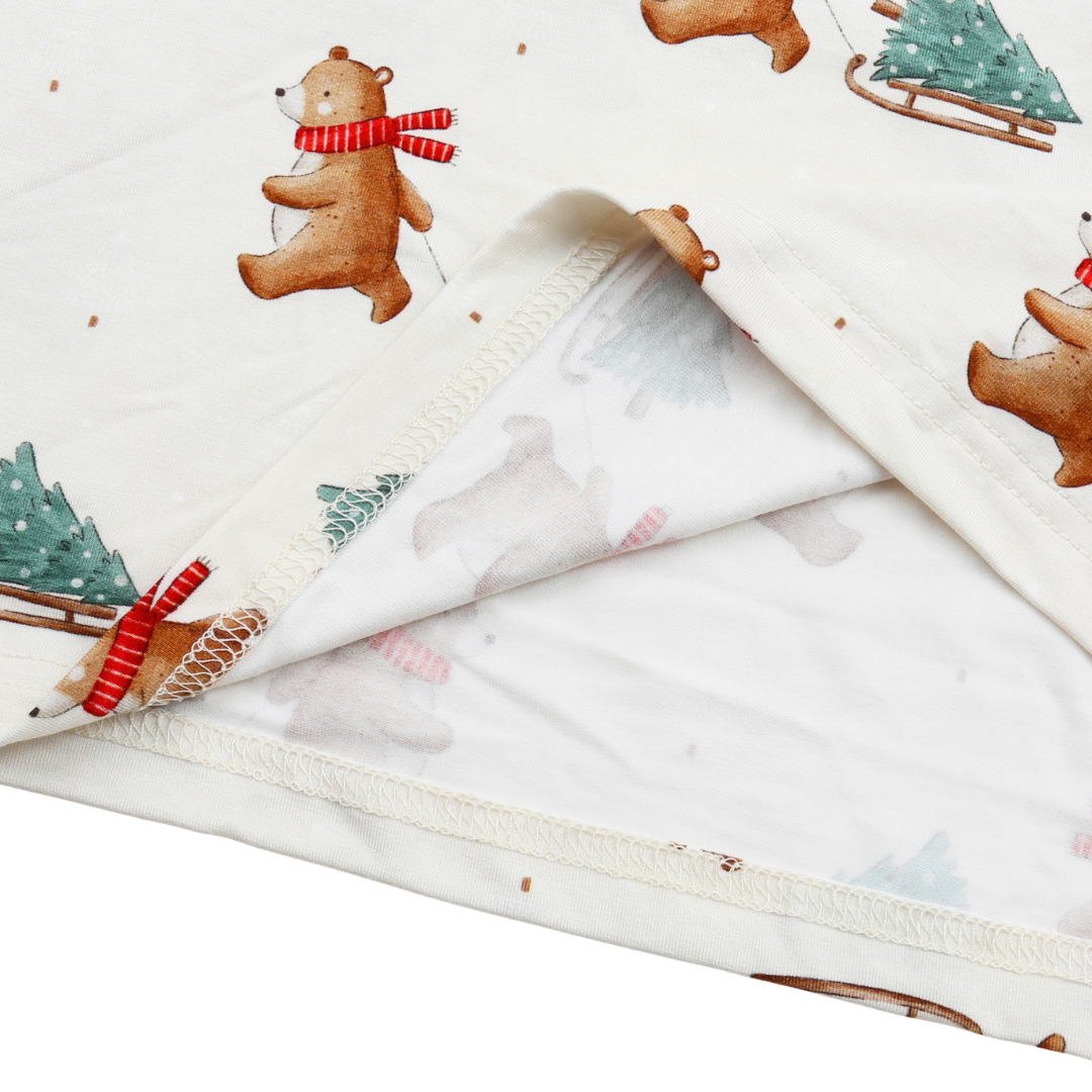 Unisex Adult Bamboo Pajama Set Winter Bear