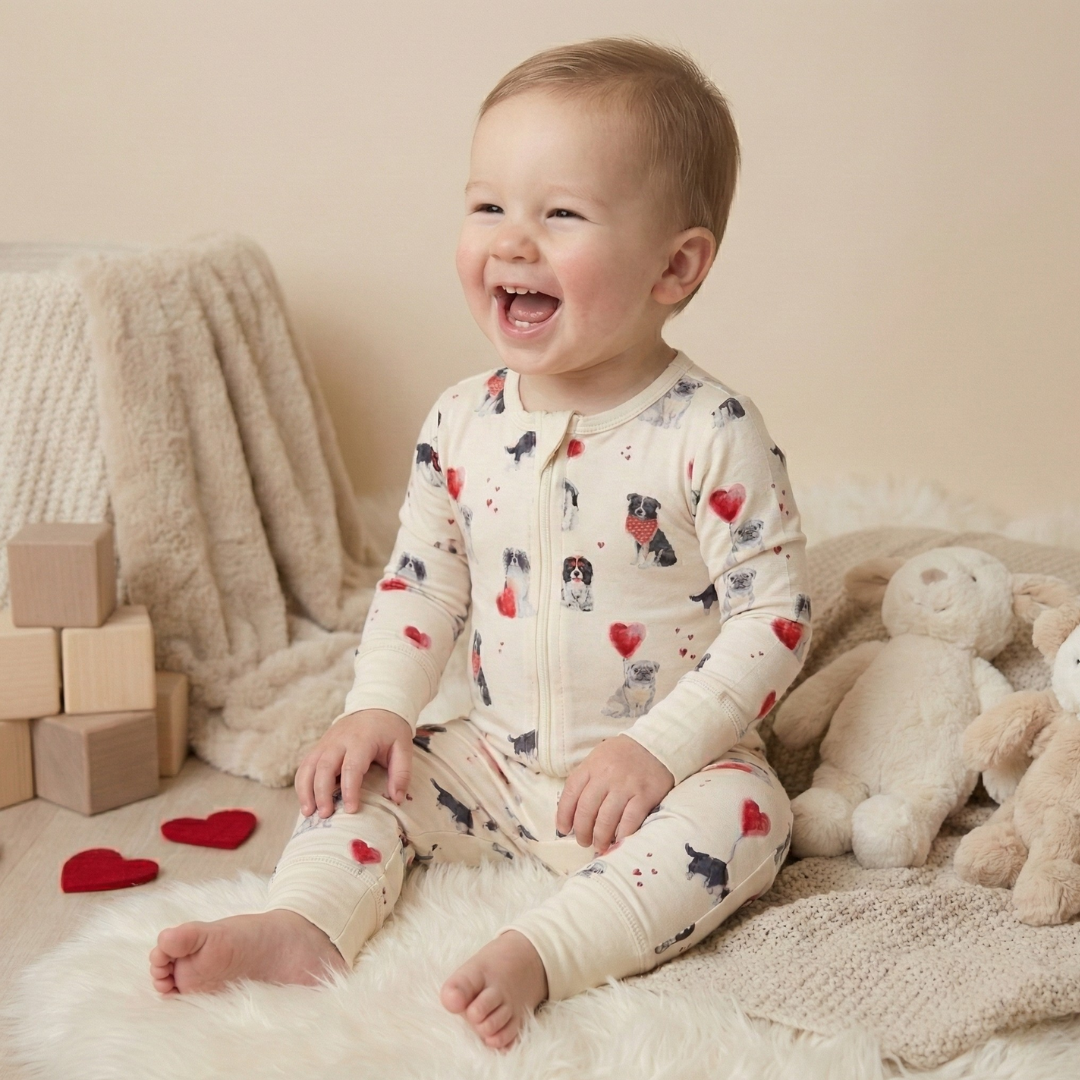 Bamboo Zippy Pajama Puppy Valentine