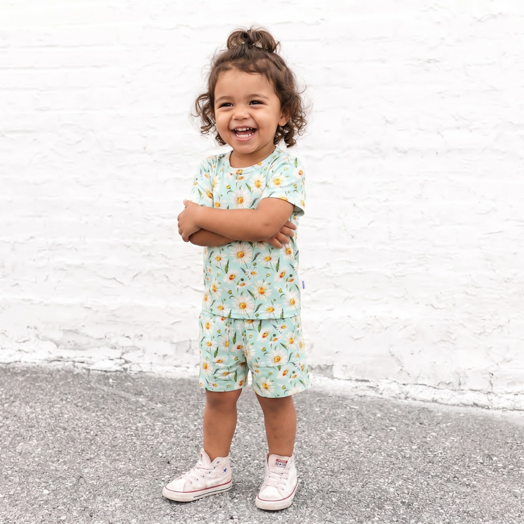 Bamboo Short Sleeve Two-Piece Set Daisy Dreams