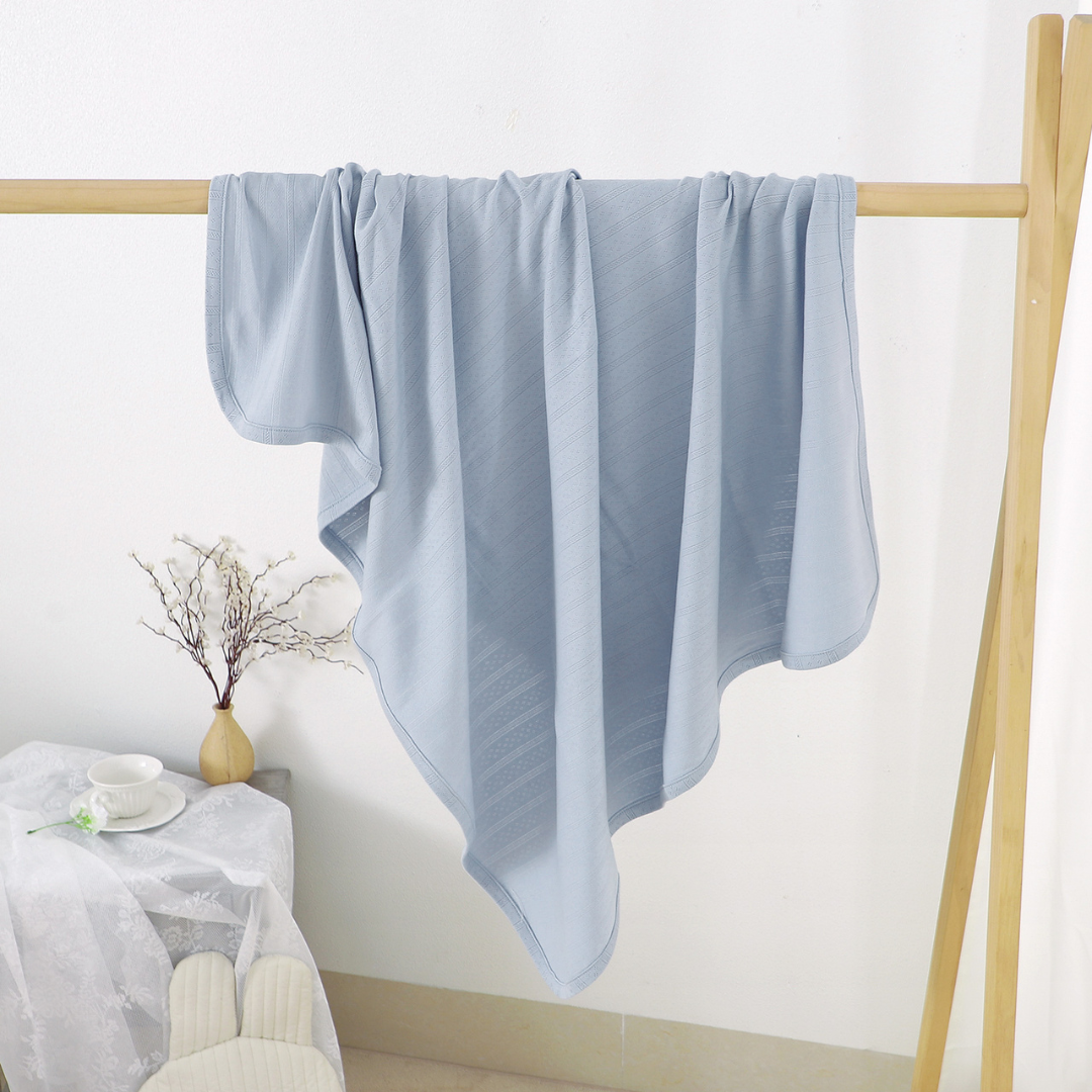 Organic Cotton Pointelle Swaddle Blanket