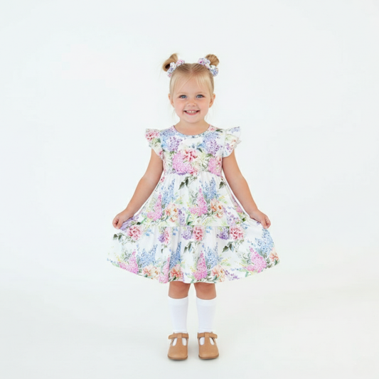 Organic Cotton Ruffle Sleeveless Dress Wildflower Whimsy