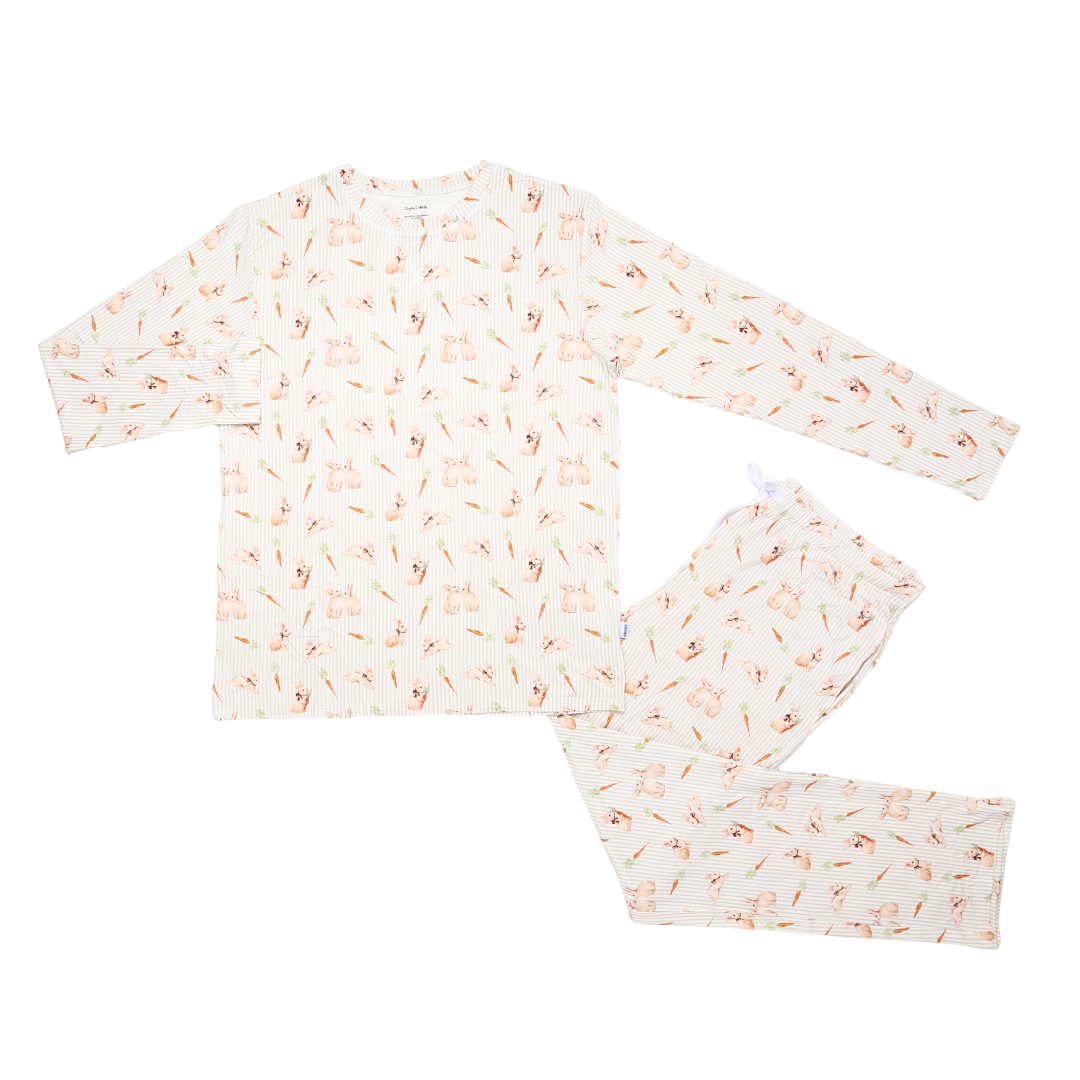 Men's Adult Bamboo Two-Piece Pajama Bunny Trail