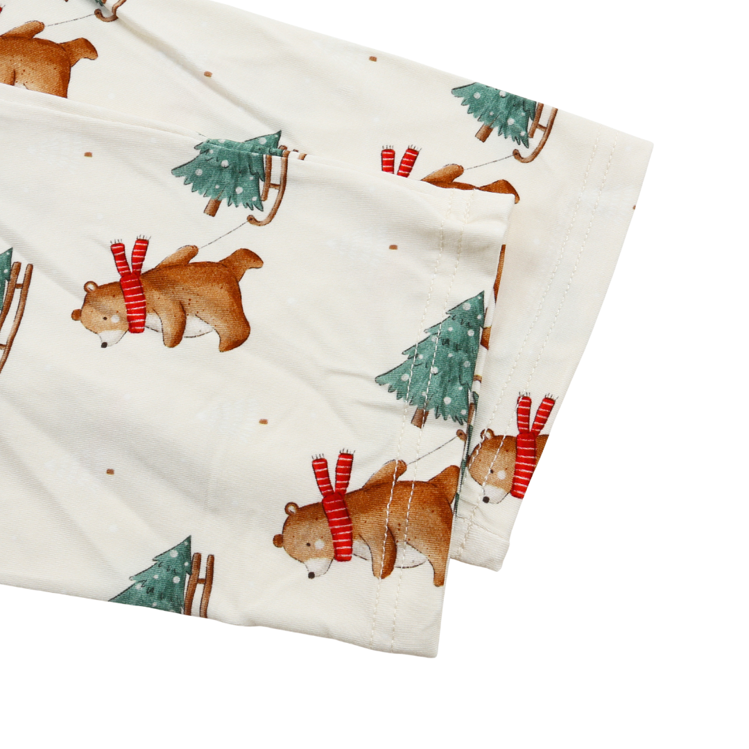Unisex Adult Bamboo Pajama Set Winter Bear