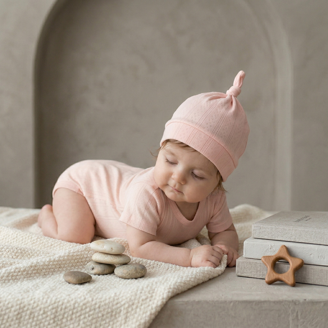 Organic Cotton Pointelle Baby Hat