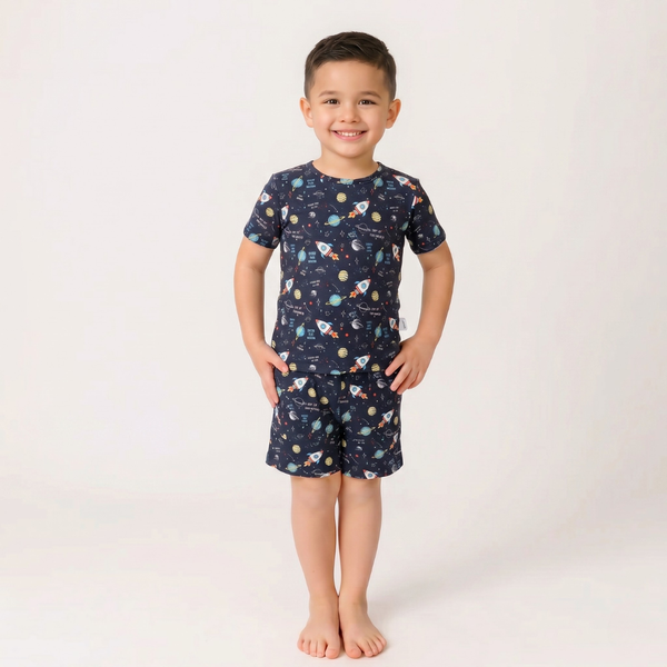 Bamboo Short Sleeve Two-Piece Set Galactic Dreams
