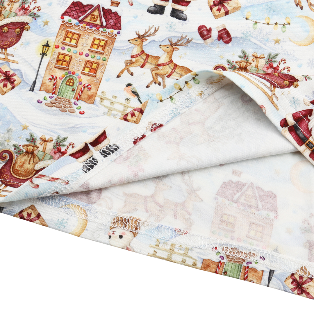 Unisex Adult Bamboo Pajama Set Santa’s Sleigh