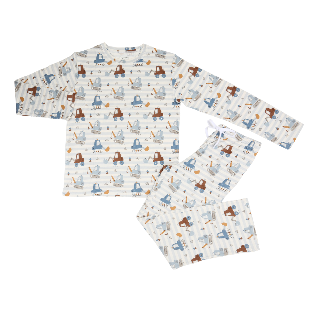 Unisex Adult Bamboo Pajama Set Little Builders