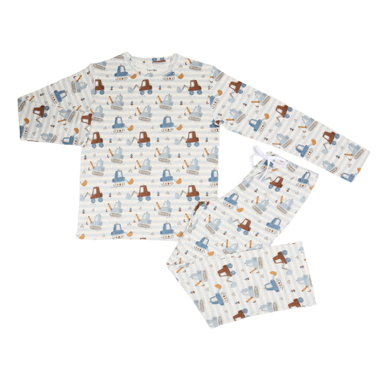 Unisex Adult Bamboo Pajama Set Little Builders
