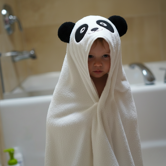 Bamboo Hooded Towel with Animal Designs for Babies and Kids