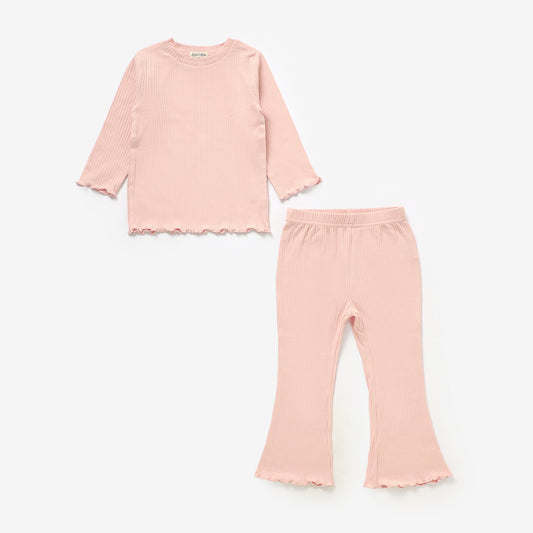 Organic Ribbed Cotton Long Sleeve Lounge Set