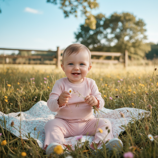 Organic Ribbed Cotton Long Sleeve Lounge Set