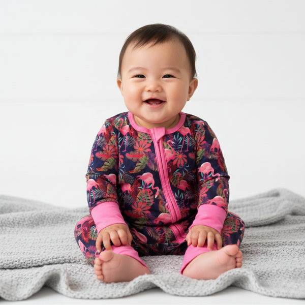Bamboo Zippy Pajama Flamingo