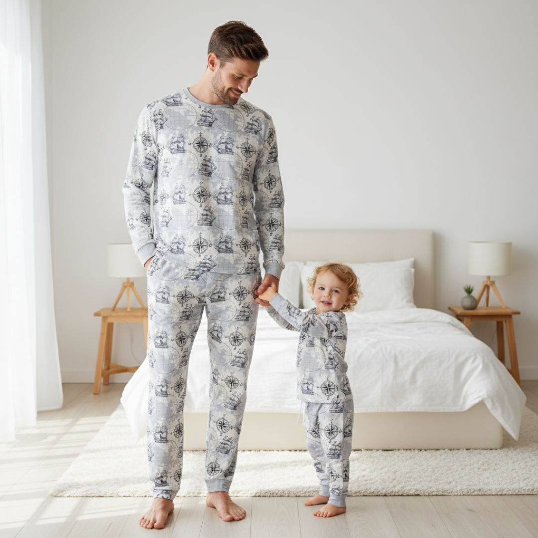 Men's Adult Bamboo Two-Piece Pajama Sailor