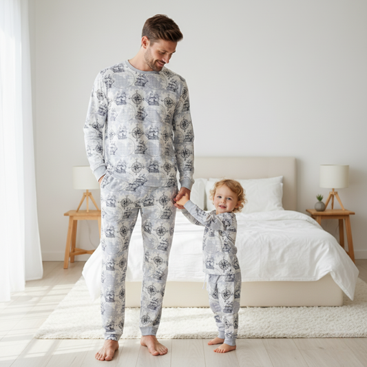 Men's Adult Bamboo Two Piece Pajama Sailor