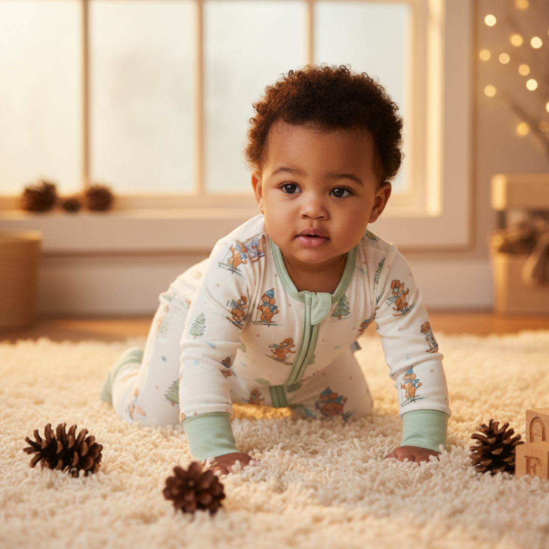 Bamboo Zippy Pajama Ski Pups