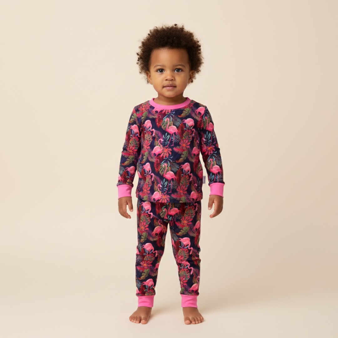 Bamboo Two-Piece Pajama Flamingo