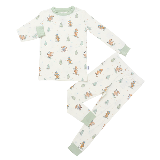 Bamboo Two Piece Pajama Ski Pups