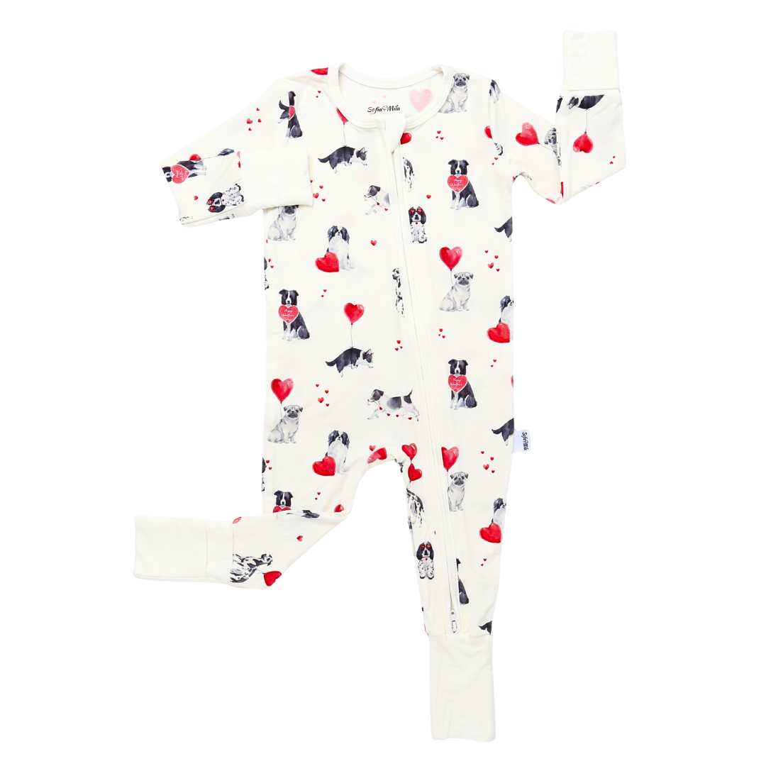 Bamboo Zippy Pajama Puppy Valentine