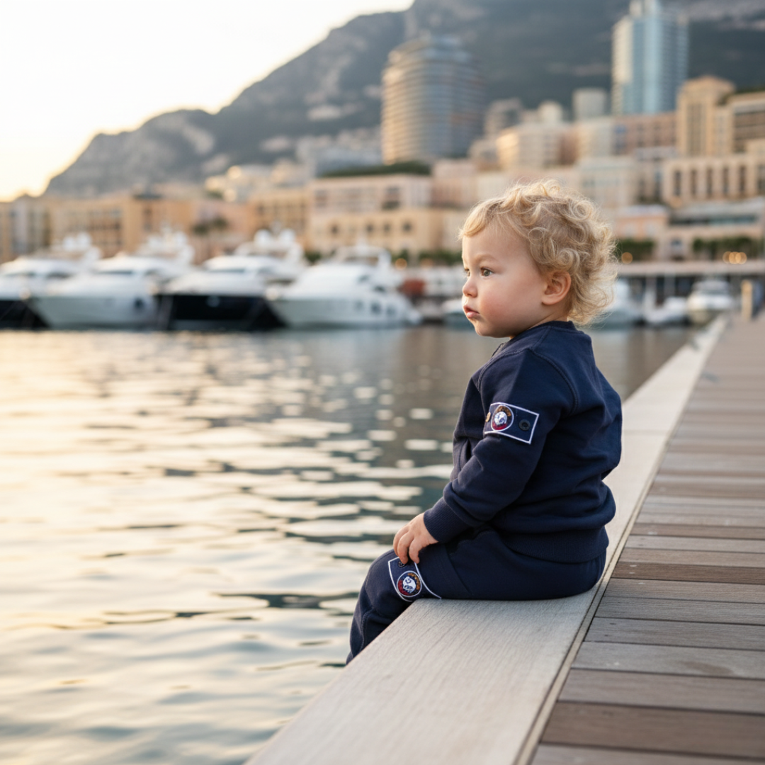 Organic Cotton Full-Zip Cargo Tracksuit – Patch Module (Midnight Navy)