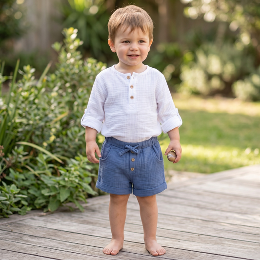 Organic Cotton Muslin Button-Up Shirt