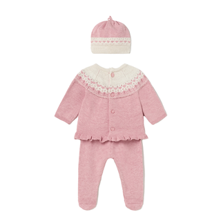 Pink Knit Leg Warmer & Hat Set for Baby Girls