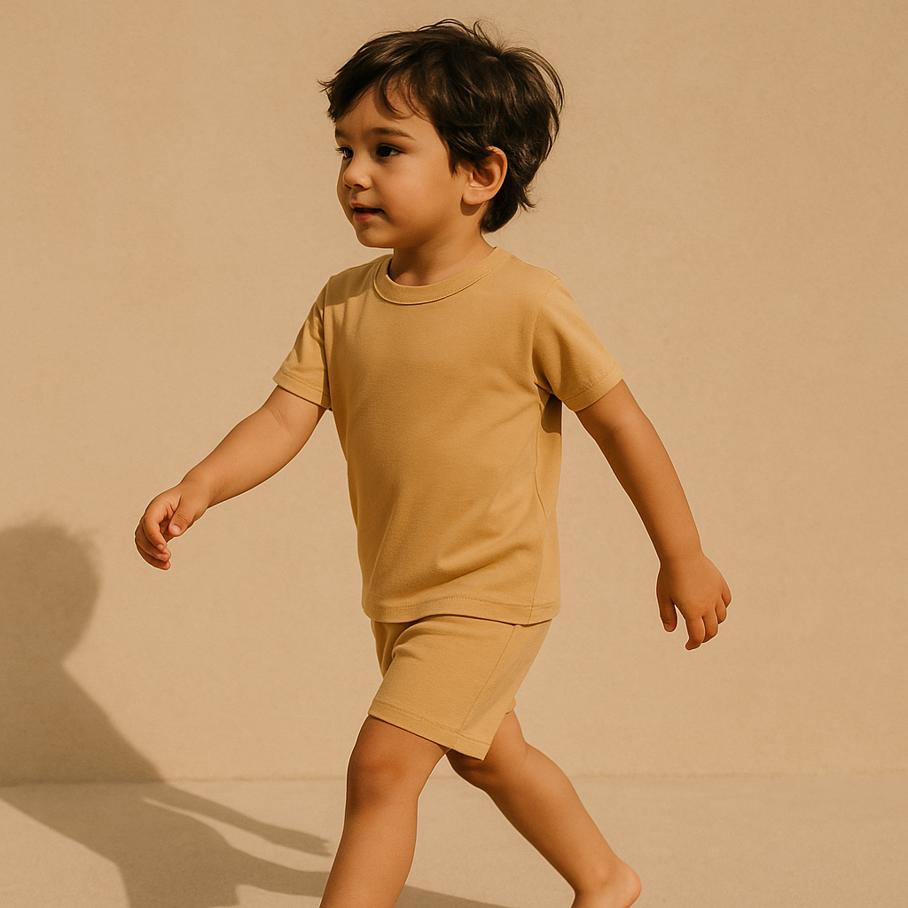 Bamboo Shorts & T-Shirt Set Honey Beige